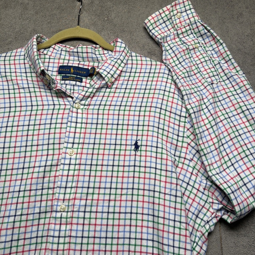 Ralph Lauren Flannel Shirt Performance‎ Plaid Button Down Multicolor Mens XL
